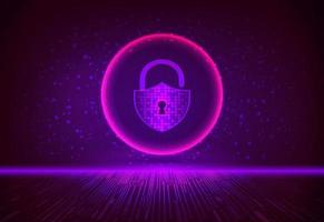 Modern Cybersecurity Technology Background with padlock vector