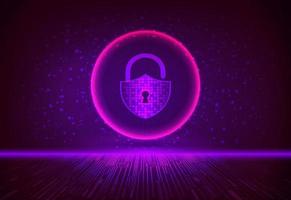 Modern Cybersecurity Technology Background with padlock vector