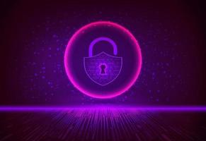 Modern Cybersecurity Technology Background with padlock vector