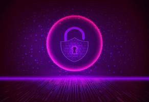 Modern Cybersecurity Technology Background with padlock vector