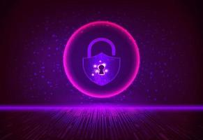 Modern Cybersecurity Technology Background with padlock vector