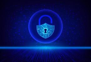 Modern Cybersecurity Technology Background with padlock vector