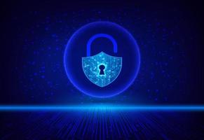 Modern Cybersecurity Technology Background with padlock vector