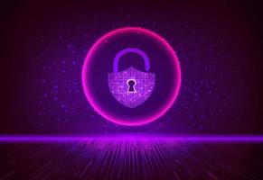 Modern Cybersecurity Technology Background with padlock vector