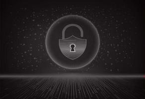 Modern Cybersecurity Technology Background with padlock vector