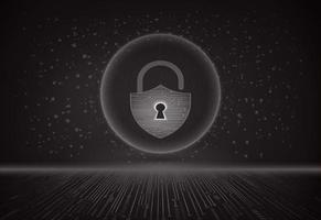 Modern Cybersecurity Technology Background with padlock vector