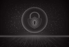 Modern Cybersecurity Technology Background with padlock vector