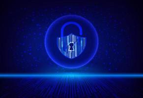 Modern Cybersecurity Technology Background with padlock vector