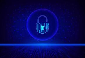 Modern Cybersecurity Technology Background with padlock vector