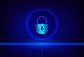 Modern Cybersecurity Technology Background with padlock vector