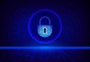 Modern Cybersecurity Technology Background with padlock vector