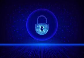 Modern Cybersecurity Technology Background with padlock vector