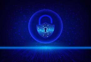 Modern Cybersecurity Technology Background with padlock vector