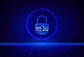 Modern Cybersecurity Technology Background with padlock vector