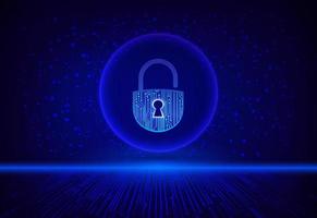 Modern Cybersecurity Technology Background with padlock vector
