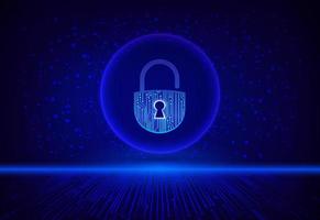 Modern Cybersecurity Technology Background with padlock vector