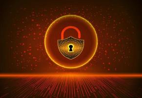 Modern Cybersecurity Technology Background with padlock vector