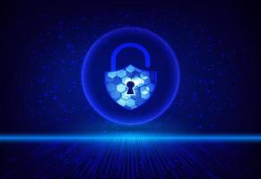 Modern Cybersecurity Technology Background with padlock vector