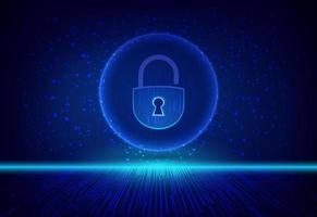 Modern Cybersecurity Technology Background with padlock vector