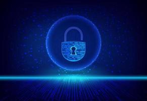 Modern Cybersecurity Technology Background with padlock vector