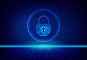 Modern Cybersecurity Technology Background with padlock vector