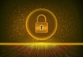 Modern Cybersecurity Technology Background with padlock vector