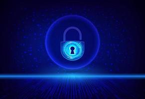 Modern Cybersecurity Technology Background with padlock vector