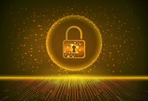 Modern Cybersecurity Technology Background with padlock vector