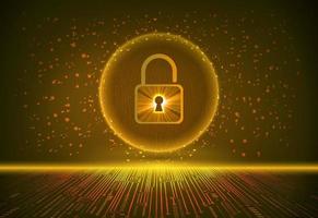 Modern Cybersecurity Technology Background with padlock vector