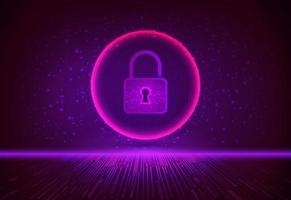 Modern Cybersecurity Technology Background with padlock vector
