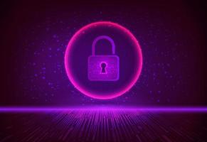 Modern Cybersecurity Technology Background with padlock vector