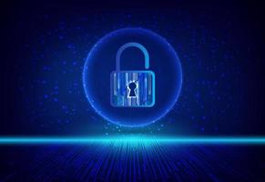 Modern Cybersecurity Technology Background with padlock vector