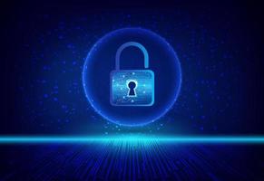 Modern Cybersecurity Technology Background with padlock vector