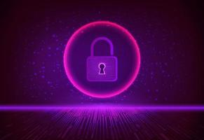 Modern Cybersecurity Technology Background with padlock vector