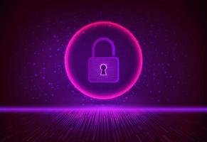 Modern Cybersecurity Technology Background with padlock vector