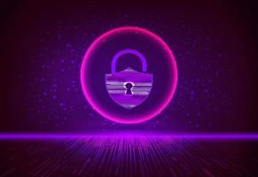 Modern Cybersecurity Technology Background with padlock vector