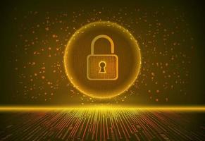 Modern Cybersecurity Technology Background with padlock vector