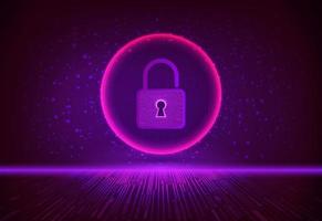 Modern Cybersecurity Technology Background with padlock vector