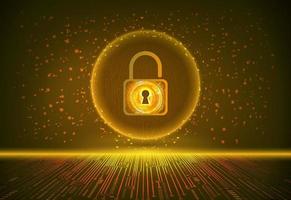 Modern Cybersecurity Technology Background with padlock vector