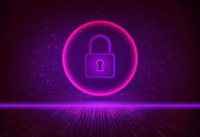 Modern Cybersecurity Technology Background with padlock vector