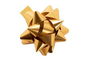 1581 Golden bow isolated on a transparent background photo