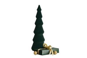728 verde Navidad árbol y regalo caja aislado en un transparente antecedentes foto