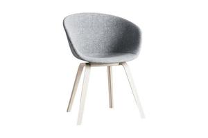 586 Gray chair with wooden legs isolated on a transparent background photo