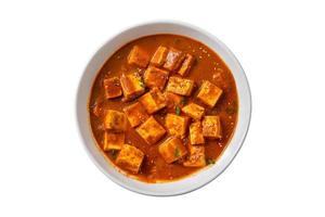 3262 Tomato soup with tofu isolated on a transparent background photo