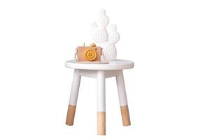 6439 White bench with baby decor isolated on a transparent background photo