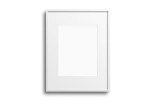 114 White portrait picture frame mockup isolated on a transparent background photo