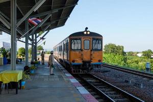 The old diesel multiple unit of the local train. photo