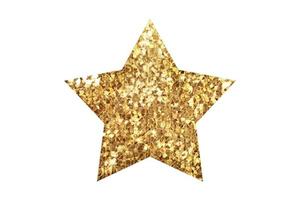 4955 Golden christmas star decoration isolated on a transparent background photo