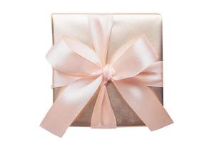 6448 Pink gift box isolated on a transparent background photo