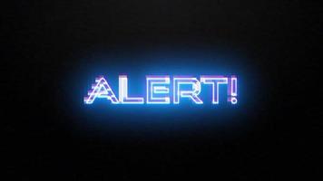 Alert glitch neon blue text effect abstracrt background video